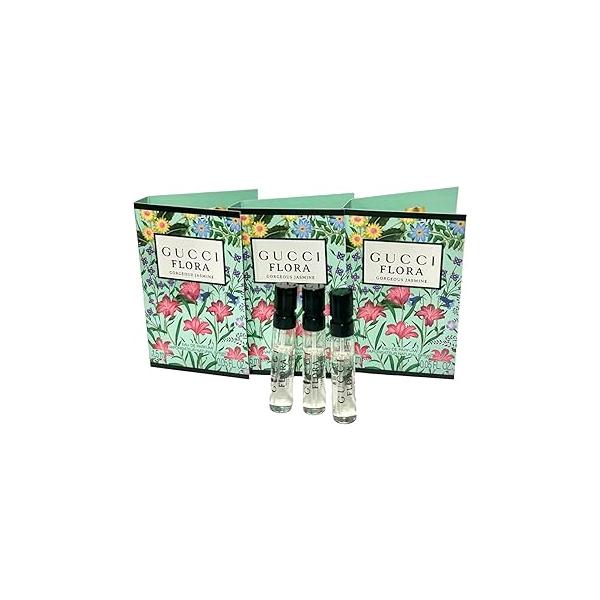 Gucci Flora Sample Perfume Gorgeous Jasmine Women EDP Spray 1.5 ml / 0.05 oz (set of 3)