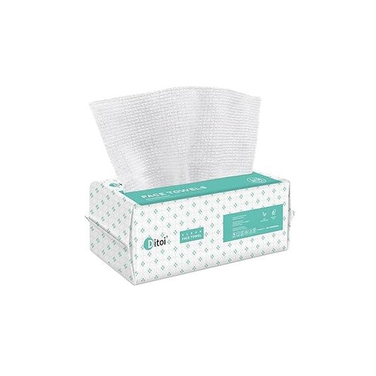 Disposable Face Towels,Ultra Soft &Thick Dry Wipes for Makeup Removal & Skincare,Vscose Fiber Facial Coths Women Daily Cleansing,60 Count