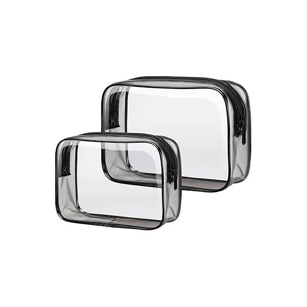 PACKISM Clear Makeup Bag - 2 Packs TSA Approved Toiletry for Women Quart Size Travel Approved, Bags Traveling