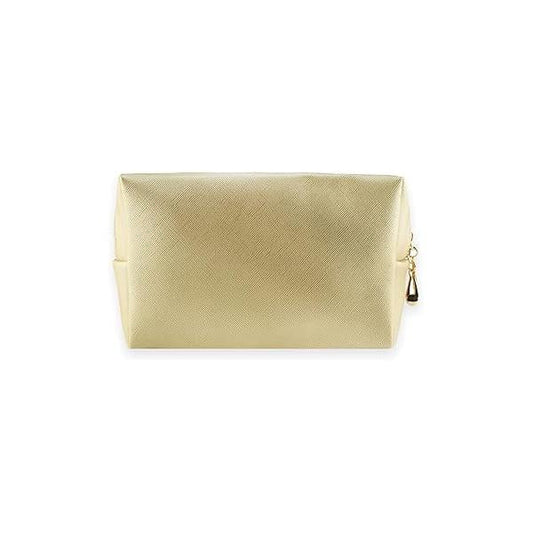 Small Makeup Bag Portable Cosmetic for Women Pouch Waterproof Toiletry Travel (Gold, Normal)