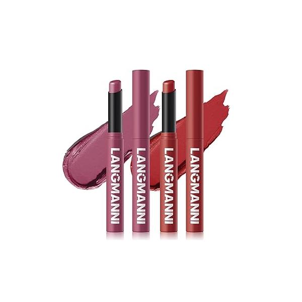 Jolilab 12Pcs Velvet Matte Lipstick Nude Soft Dark Color Stick High Pigmented Long-Lasting Waterproof Lip Balm Beauty Cosmetics Gift for Girls and Women(01#-12#)