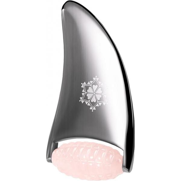 Rose Quartz Stainless Steel Facial Roller - Gua Sha for Face Massage Boost Circulation Smooth Wrinkles Anti-Aging Premium Quality