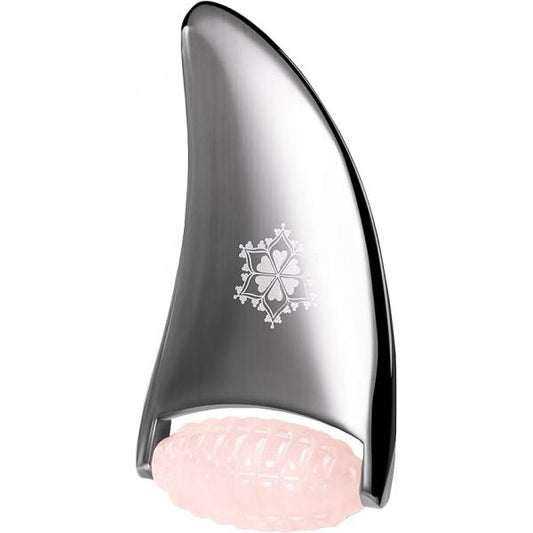 Rose Quartz Stainless Steel Facial Roller - Gua Sha for Face Massage Boost Circulation Smooth Wrinkles Anti-Aging Premium Quality