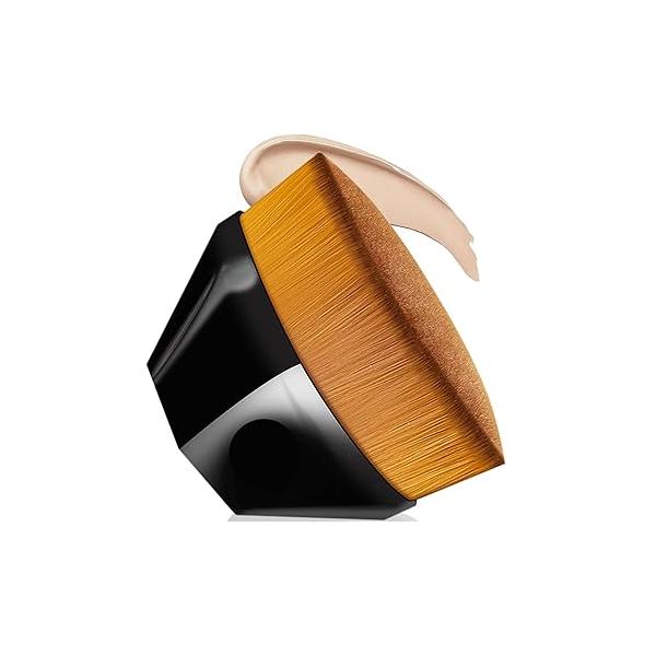 Self Tanner Face Applicator Sunless Tan Flat Top Kabuki Tanning Brush with 200,000 High Density Ultra Soft Nylon Bristles, Black