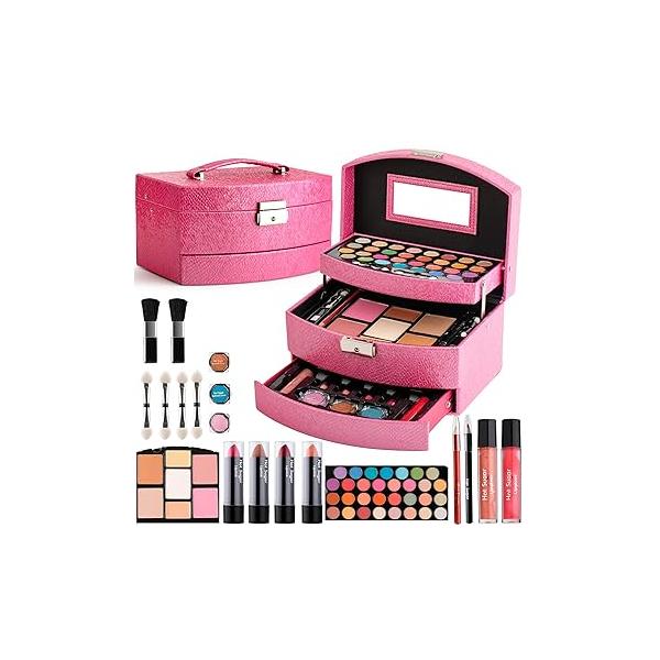 Hot Sugar Girls Makeup Kit for Birthday Gift, All in One Set Women Full Kit, Christmas Beauty Teens 10 12 13 16 Includes Real Cosmetics (Purple)