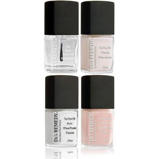 Dr’s Remedy 3 Pack Nail Polish Treatment Kit, RESTORATIVE Trio, Non Toxic and Organic All Natural Enriched Strengthener - CARESS Cuticle Oil/Hydration Treatment/TOTAL Two-in-One