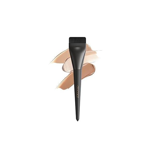 docolor Flat Foundation Brush and Makeup Spatula Set, Thin Liquid Brushes Dual Edged Korean for Blending, Cream, &Make Up