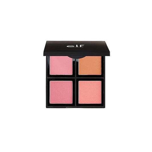 e.l.f. Cosmetics Powder Blush Palette, Four Shades for Beautiful, Long-Lasting Pigment, Light