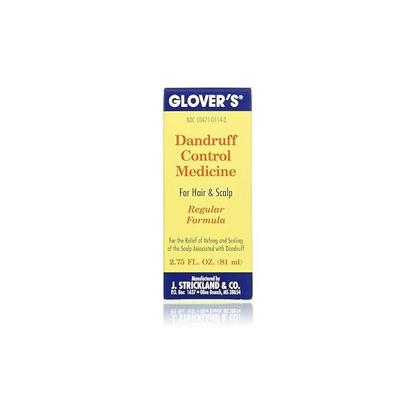 Glover's Dandruff Control Medicine 2.75 oz (Pack of 2) - Scalp Treatment for Reducing and Itching