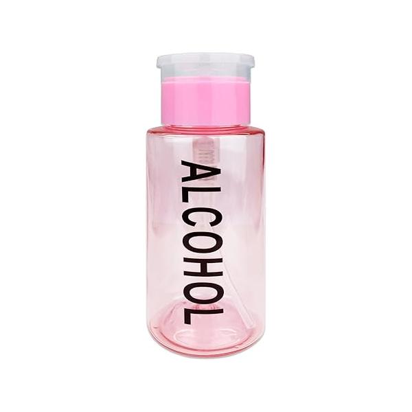 9oz Gray with Word Imprint Push Down Pump Dispenser Empty Refillerable Bottle Flip Top Cap - for Nail Polish, Travel, Cosmetics Packaging
