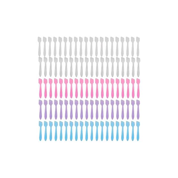 Tbestmax 300 PCS Mini Cosmetic Spatulas 3.2" x 0.6" Disposable Makeup Plastic Clear Facial Creams Skin Care