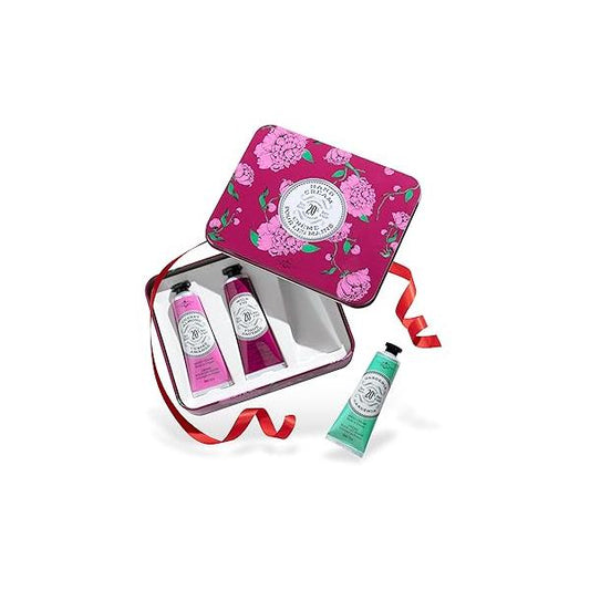 La Chatelaine Hand Cream Gift Set for Women, Lotion dry cracked hands, Travel Size, Natural Made in France with Organic Shea Butter (Cherry Almond, Wild Fig, & Gardenia) 3 x 1 fl