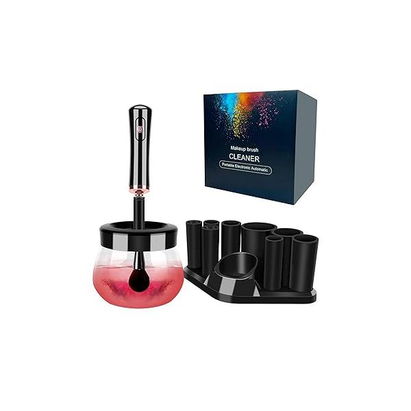 Makeup Brush Cleaner Dryer, Neeyer Super-Fast Electric Machine Automatic Spinner Pink color…