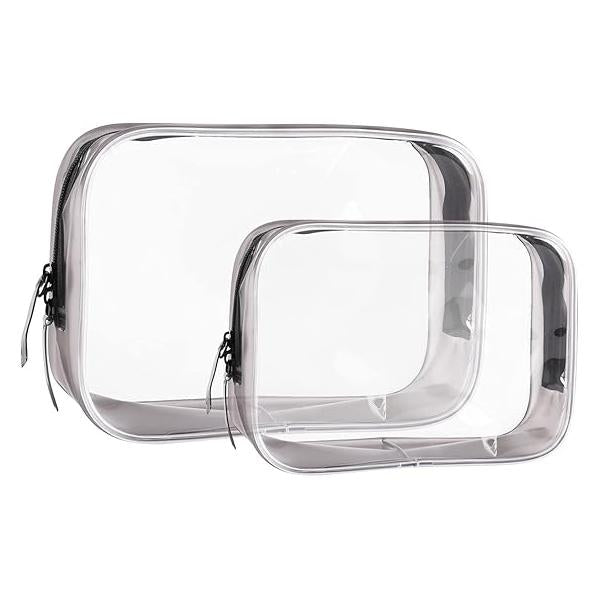 Buminee Clear Travel Bags for Toiletries, Lightweight Toiletry Bag, Multipurpose Transparent TSA Cosmetic Bag-6 Pack