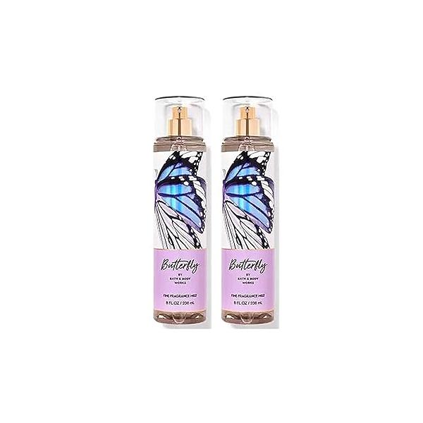 Bath and Body Works Butterfly Fine Fragrance Spray Mist Perfume Gift Set - Value Pack Lot of 2 (Butterfly)