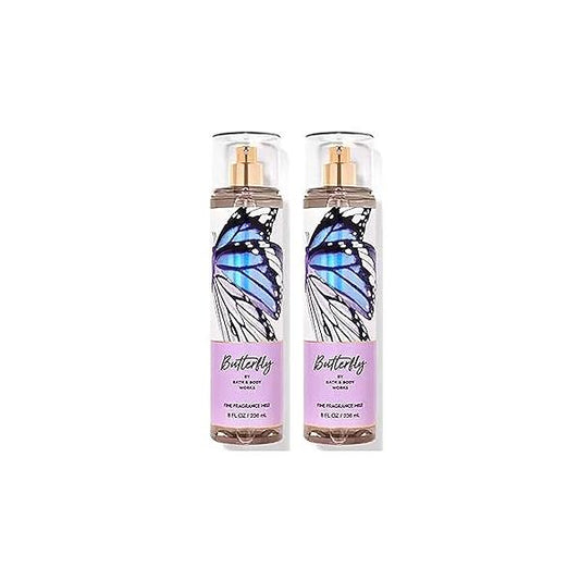 Bath and Body Works Butterfly Fine Fragrance Spray Mist Perfume Gift Set - Value Pack Lot of 2 (Butterfly)