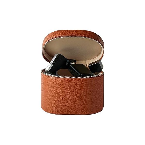 Makeup Bag Vanity Case with Divider and Handle, Aesthetic Bags, Waterproof PU Leather Toiletry for Women Girls, Portable Cosmetic Organizer (02Pink)