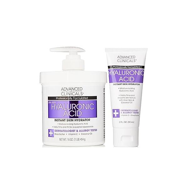 Advanced Clinicals Collagen Cream Body Lotion & Face Moisturizer W/Vitamin E | Skincare For Women, Men, Hand, Neck Improves Look Of Crepe Skin Uneven Dry Skin, 16Oz + Travel Size