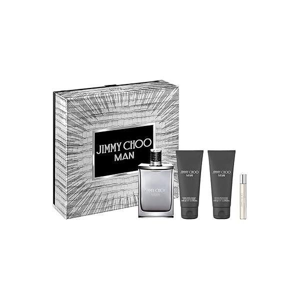JIMMY CHOO Man 4 Piece Eau de Toilette Gift Set (Eau Spray, Perfumed Shower Gel, After Shave Balm, Travel Spray)