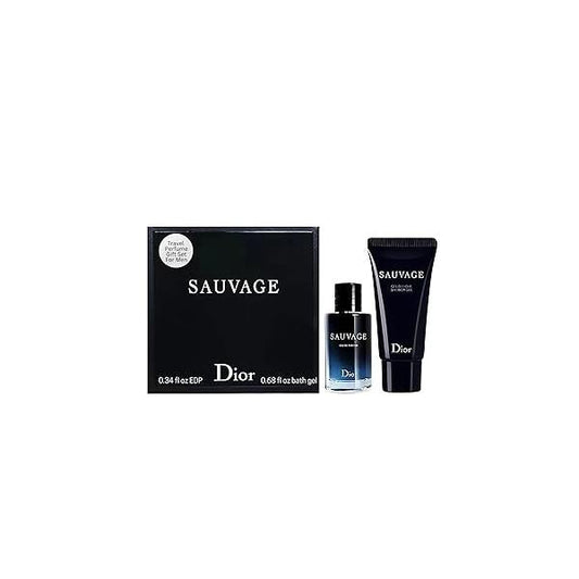 Dior Sauvage Perfume for Men - Mini Fragrance Gift Set EDP & Shower Gel Duo Travel