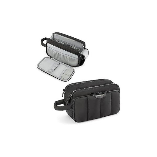 BAGSMART Travel Makeup Bag Organizer, Puffy Make Up Bag, Cosmetic Organizer Case for Essentials Toiletries Accessories Bottles, Brushes (Pink)