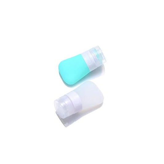 2 Pcs Silicone Travel Bottles,1.3oz Leak Proof Refillable Squeeze Containers with Transparent Carry Bag,Small Empty Size Bottles for Shampoo,Conditioner,Lotion,Toiletries