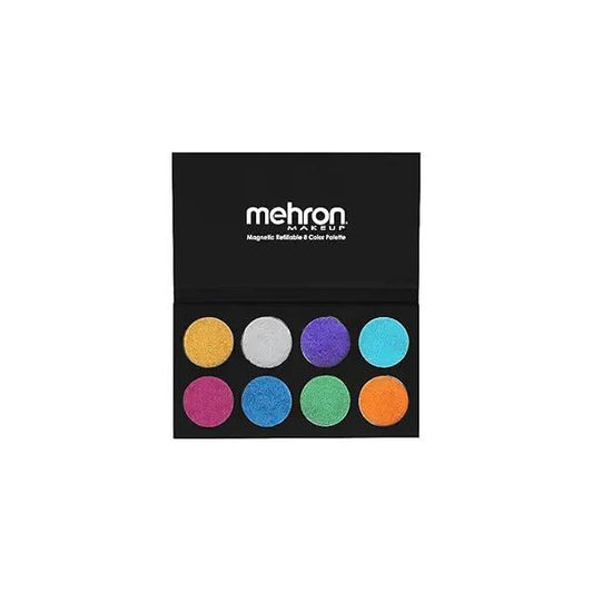 Mehron Makeup Paradise FX 8 Color Metallic Palette | Magnetic Refillable Face & Body Paint Professional Water Activated for Costumes, SFX, Halloween, Cosplay