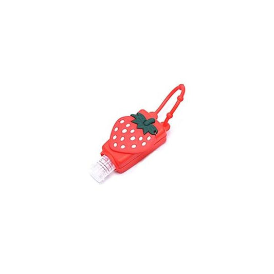 Strawberry Empty Travel Bottle Hand Sanitizer, Refillable Cosmetic Container for Soap Holder Containers, Silicone Case Keychain Carrier, Portable Containers