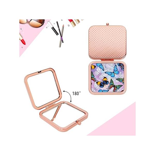 Magnifying Compact Cosmetic Mirror 2.8 Inch Square Handheld Travel Pocket Makeup