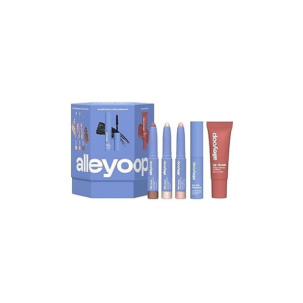 ALLEYOOP Everyday 5-Piece Essentials Kit - Makeup Set Includes 11th Hour Mini Eyeshadow Stick, Lip Goals Glossy Balm & Go To The Distance Mascara Vegan Cruelty-Free