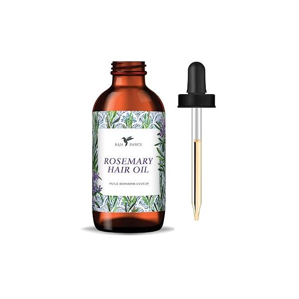 Organic Rosemary Oil: Hair Growth, Moisturizing for Split Ends & Dry Scalp, Strengthening, All Types, 2 oz