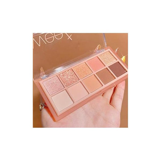 Go Ho 10 Colors Eyeshadow Palette,Matte&Glitter&Shimmer Makeup,Pink Powder Light Pink Eye Shadow Shades,Naturing-Looking,Waterproof Palette Makeup,03