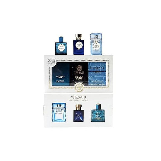 Versace Miniature Variety Trio Collection Perfume Gift Set for Men 0.17 oz/5 ml Splashes 1