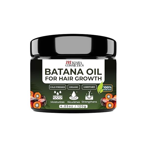 M Kiara Raw Batana Oil from Honduras (4.05 oz) | Unrefined for Hair Growth 100% Pure Honduran Helps with Frizz, Split Ends, Texture, Shine and Loss Men & Women