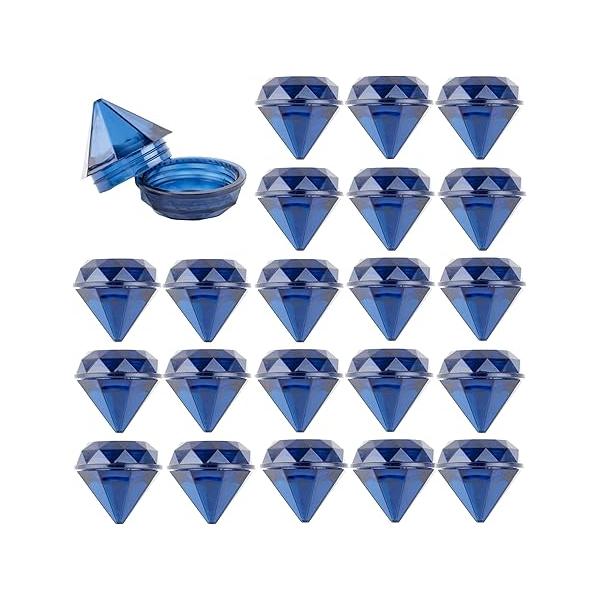 AUEAR, 50 Pack Diamond Shaped Clear Jars 5 ML Empty Refillable Cosmetic Small Jar Makeup Container with Lids Sample Trial Case Storage Box for Party Favors Decor