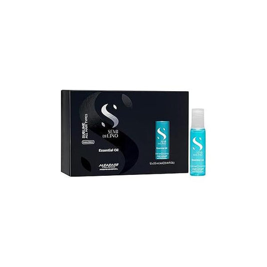 ALFAPARF MILANO Semi Di Lino Sublime Essential Hair Oil Treatment - Lightweight for Glossy, Shiny Increase Softness and Luminosity Color-Safe (12 Vials, 0.44 fl oz Each)
