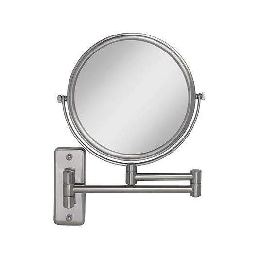 Zadro 7" Wall Mounted Wardrobe, Vanity Makeup Mirror with Magnification & Extending Arm (Large | 12.25" x 12" 8X/1X, Black)