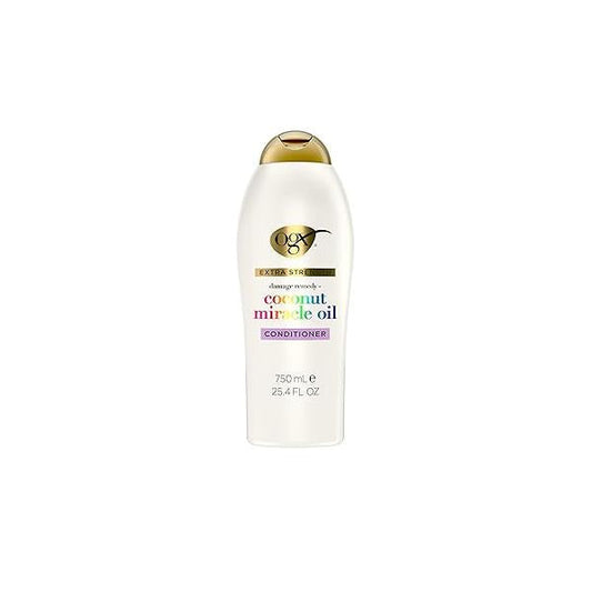 OGX Extra Strength Damage Remedy + Coconut Miracle Oil Conditioner for Dry, Frizzy or Coarse Hair, Hydrating & Flyaway Taming Conditioner, Paraben-Free, Sulfate-Free Surfactants, 25.4 Fl Oz