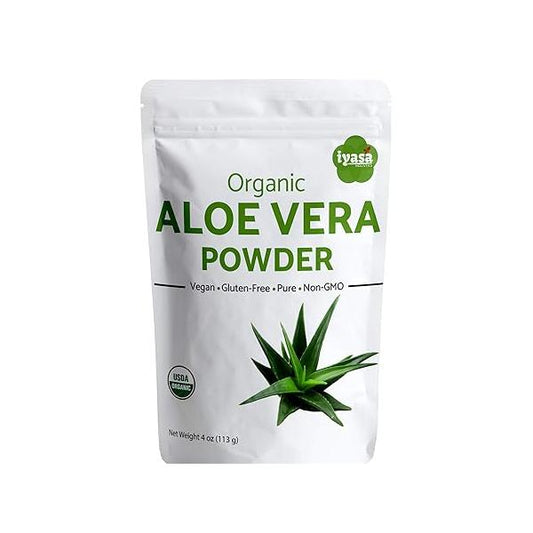 Organic Aloe Vera Leaf Powder, Barbadensis, Natural Hair Conditioner, Skin mask and Scrub, Moisturizer,Resealable Pouch of 4 oz