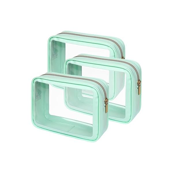 PACKISM TSA Approved Toiletry Bag - Upgrade Color-Edged Clear Makeup Bags, Bags For Traveling Fits Various Storage Needs