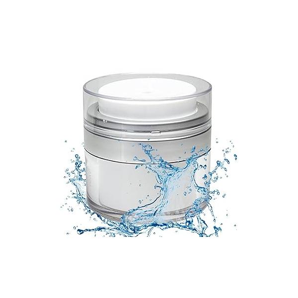 New Empty Airless Cosmetic Container - The Best Refillable for Creams, Gels & Lotions - Leak Proof BPA FREE Portable Travel Size Container, TSA Approved Cream Jar (1.7 oz)