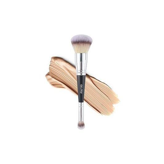Dual Ended Makeup Brush Premium Foundation and Concealer Perfect for Flawless Liquid, Cream, Powder Blending, Buffing,Stippling Vegan Double Sided Face