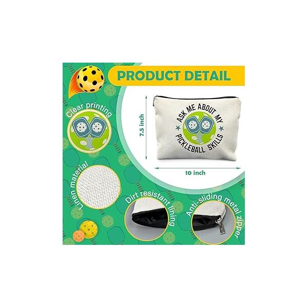 Pickleball Gifts for Women: Colorful Makeup Bag, It's a Good Day to Play Cosmetic Toiletry Lovers (Blue)